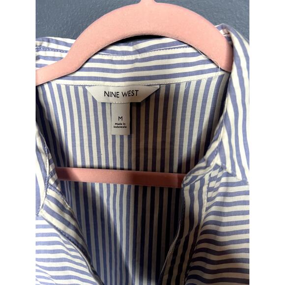 Nine West Sleeveless Button Down Women's Size Medium Lagenlook Preppy Office - Picture 4 of 6